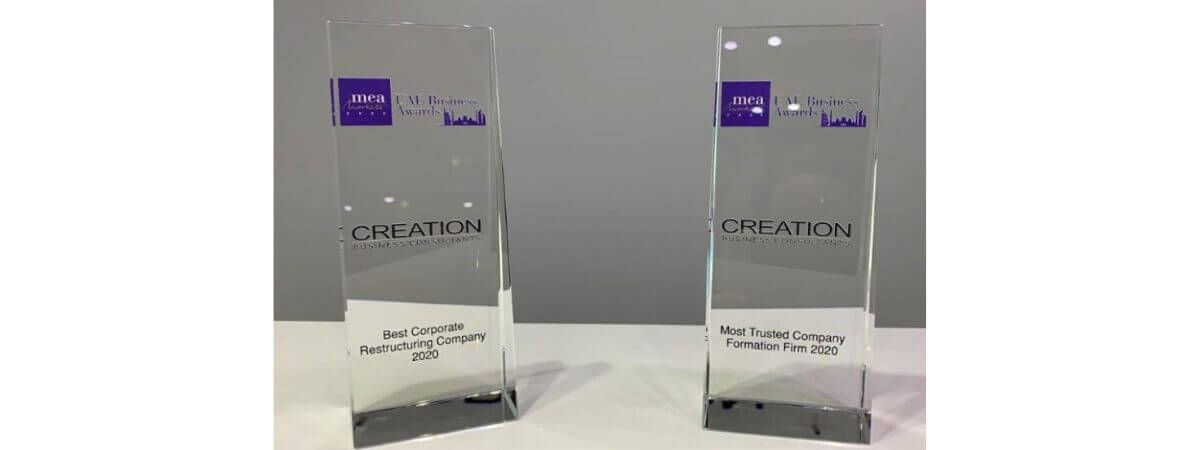 CREATION CELEBRATES TWO AWARD WINS FOR COMPANY FORMATION AND RESTRUCTURING